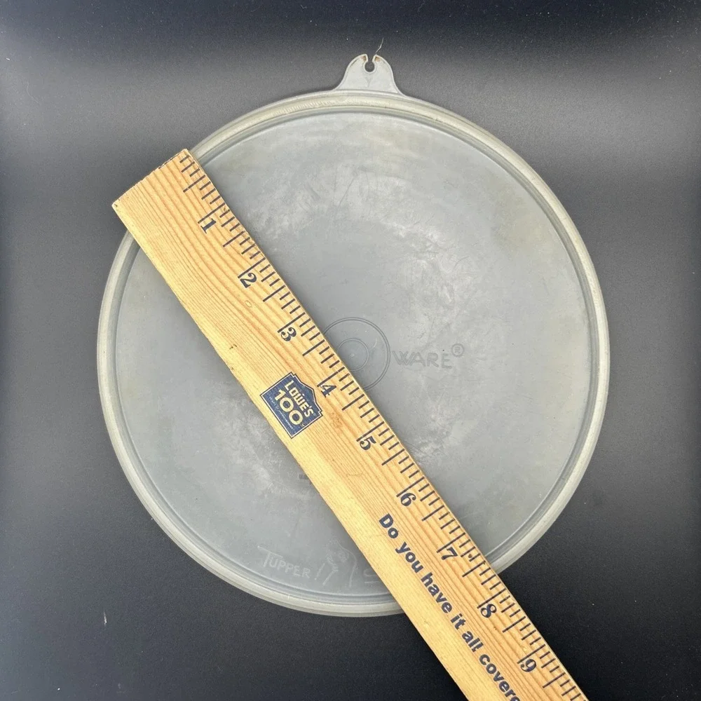 Vintage Tupperware Clear White Round 8